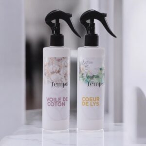 Pack De Parfum De Linge Et D’Ambiance Voile de Coton et Coeur de Lys – 250 ml X2