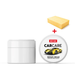 مجموعة كريم مجدد الجلد و البلاستيك + اسفنجة